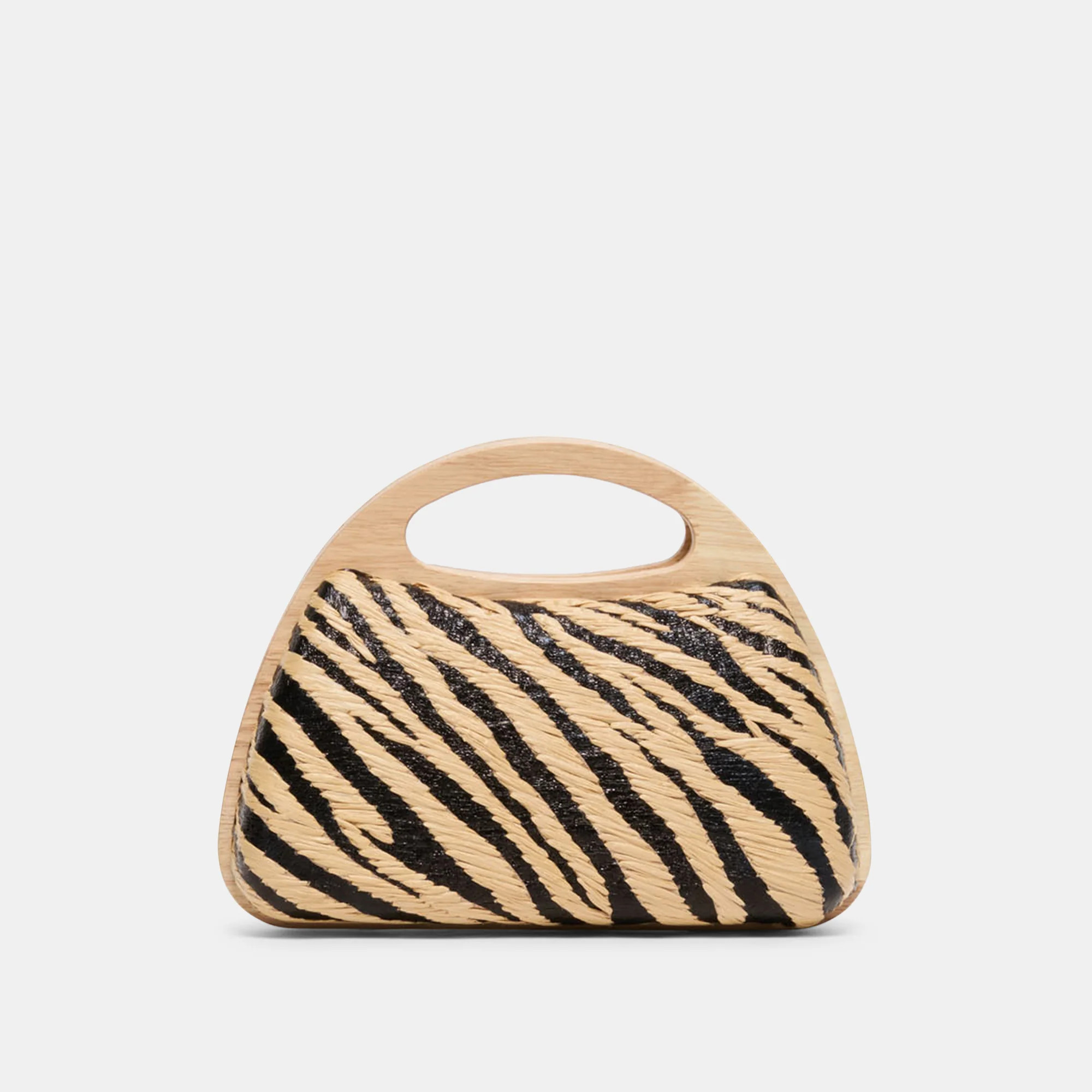 Maelie Black Natural Zebra Raffia Handbag | Dolce Vita | DolceVita.com