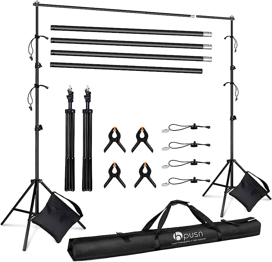 Hpusn Adjustable Backdrop Stand Kit 10ft: Photo Video Studio for Wedding Party Stage Decoration, ... | Amazon (US)