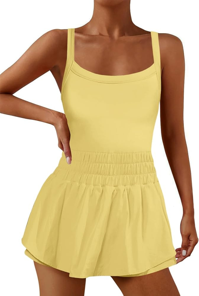 SENSERISE Womens Athletic Dress Workout Romper Sets Tennis Dresses Running Onesie One Piece Short... | Amazon (US)