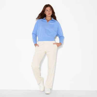 Women's Slim Fit Straight Mid-Rise Sweatpants - Wild Fable™ Off-White XL | Target