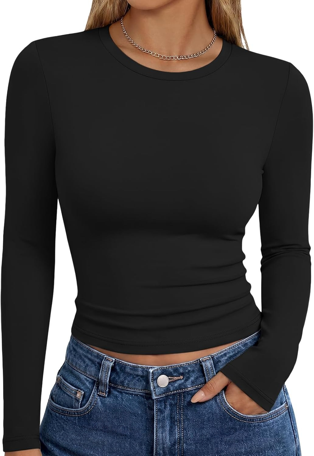 Trendy Queen Womens Long Sleeve T Shirts Fall Fashion Basic Y2K Tops 2026 | Amazon (US)