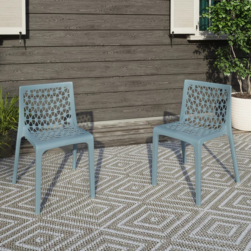 Outdoor Stackable Dining Side Chair (Set of 2) | Wayfair North America