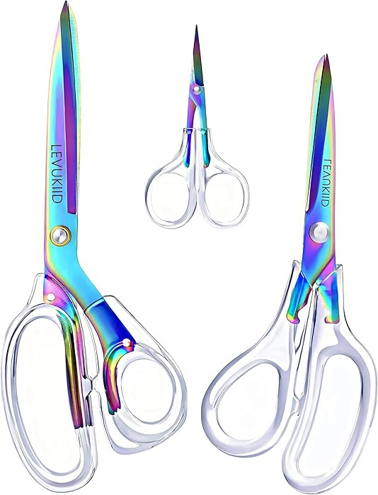 scissors all purpose, Titanium Coated Blades and Ergonomic Clear Handle, Clear Scissors For Offic... | Amazon (US)