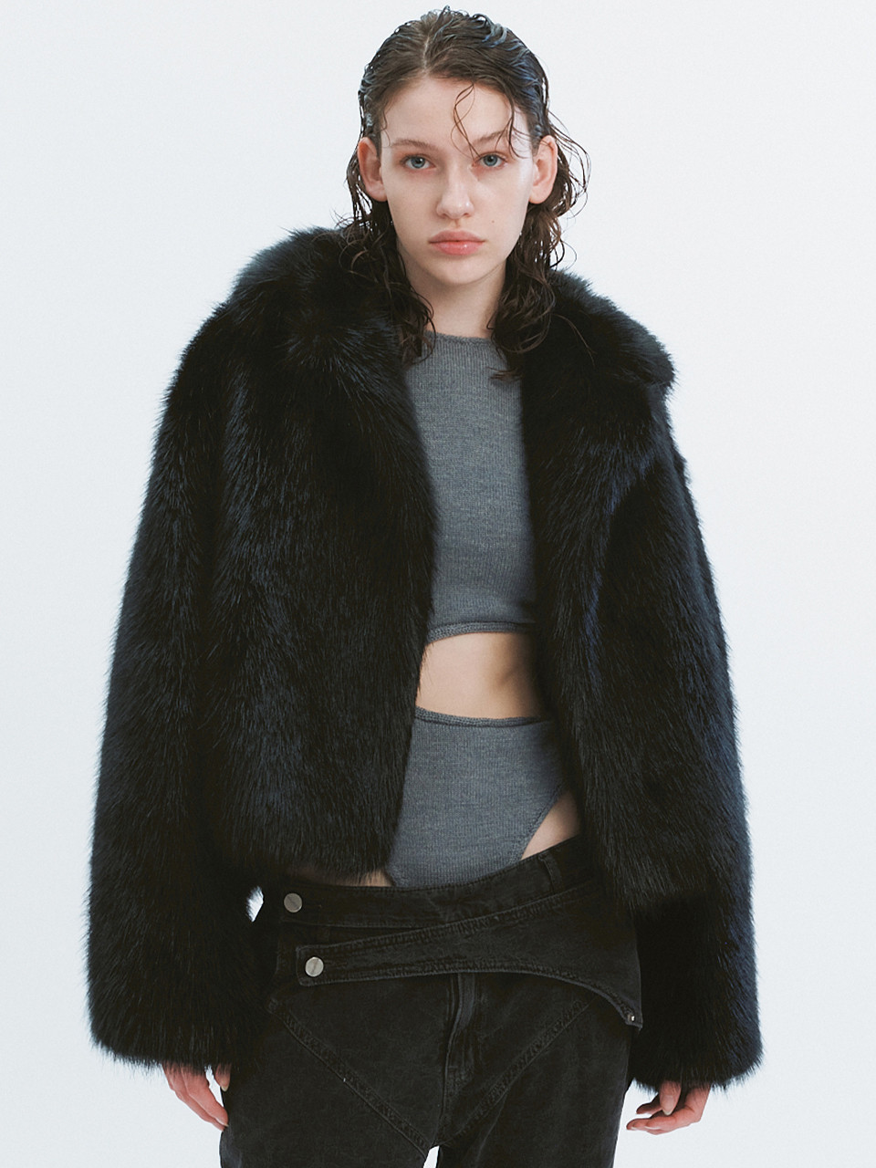 Mia Faux Fur Jacket (Black) | W Concept (US)