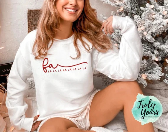 Falalalala Sweatshirt  Christmas Sweatshirt  Fa La La La  - Etsy | Etsy (US)