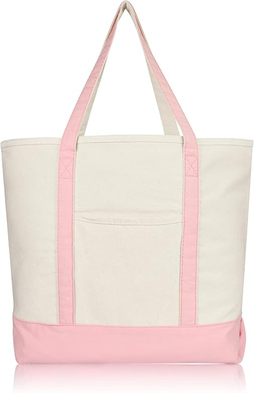 22" Heavy Duty Cotton Canvas Tote Bag (Zippered) | Amazon (US)