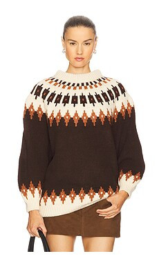 Callahan Kathleen Fair Isle Pullover in Chocolate Stripe from Revolve.com | Revolve Clothing (Global)