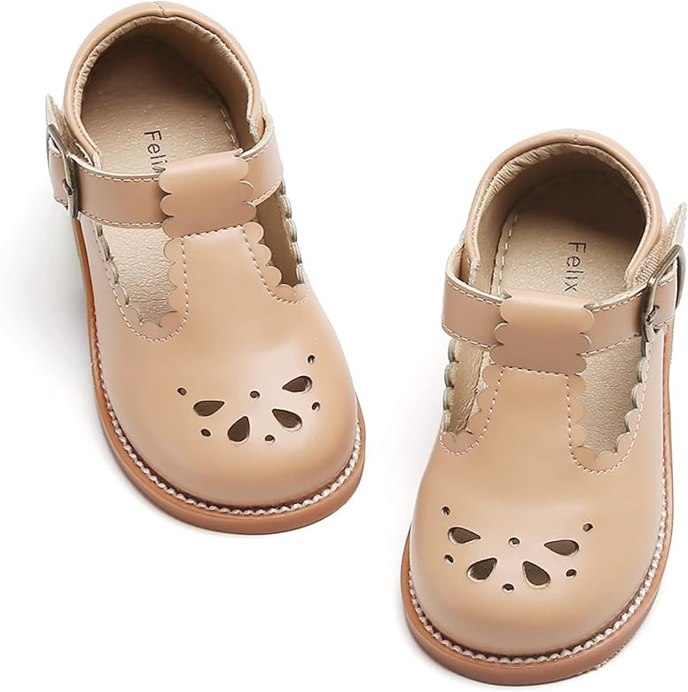 Felix & Flora Toddler Little Girl Mary Jane Dress Shoes - Ballet Flats for Girl Party School Shoe... | Amazon (US)