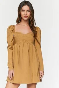 Long-Sleeve Babydoll Mini Dress | Forever 21 (US)