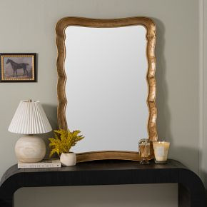 Gilded Wave Gold Wall Mirror | West Elm (US)