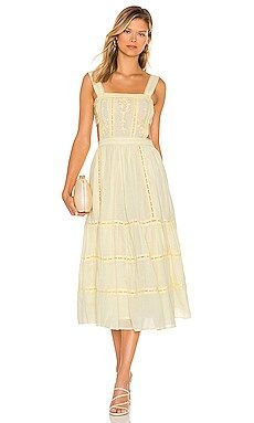 Tularosa Eleanora Embroidered Dress in Mellow Yellow from Revolve.com | Revolve Clothing (Global)