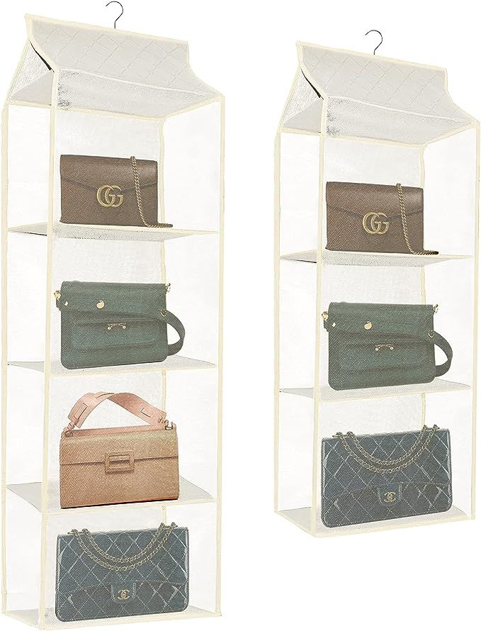 souG 2 Pack Hanging Handbag Purse Organizer for Closet, Purse Bag Storage Holder for Wardrobe Clo... | Amazon (US)