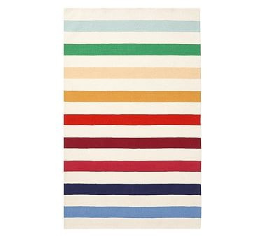 Rainbow Rugby Stripe Rug | Pottery Barn Kids