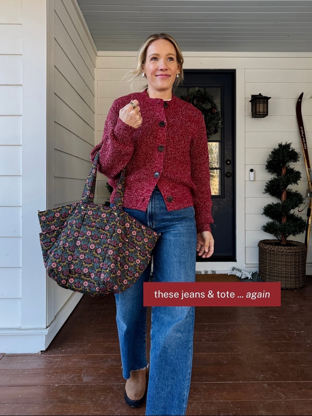 In between a small and xs in Varley and wearing the xs cardigan sweater, also the coordinating sweatpants I have in xs, 25L (5'3") Madewell favorite white tee wearing my regular size small, Agolde Harper crop jeans great fit with the perfect hint of stretch my wash is sold out so linked similar, also the 90's crop I own and love, Clare V everyday tote, Fred Salvador rain resistant boots true to size and very worth it, similar Heaven Mayhem silver earrings, EBY underwear size up to medium, J.Crew socks ~ xo, Claire 

#LTKSeasonal #LTKPetite #LTKOver40