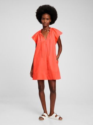 Tie-Front Flutter Sleeve Mini Dress | Gap (US)