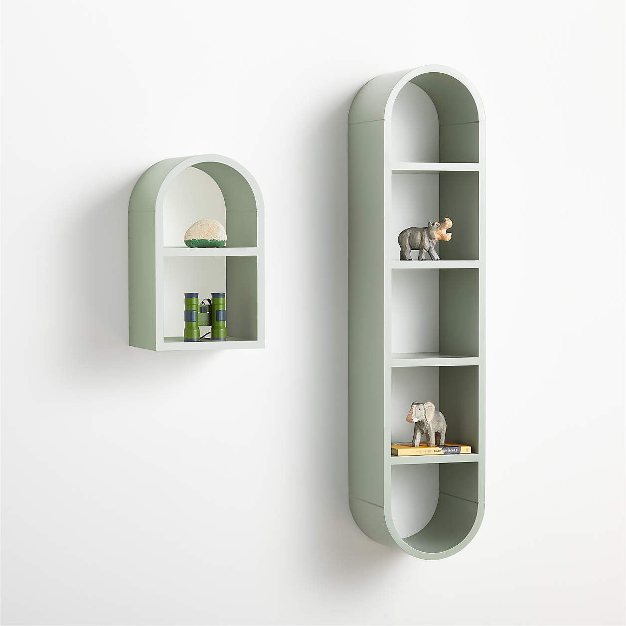Mallory Kids Small Sage Green Wall Shelf + Reviews | Crate & Kids | Crate & Barrel