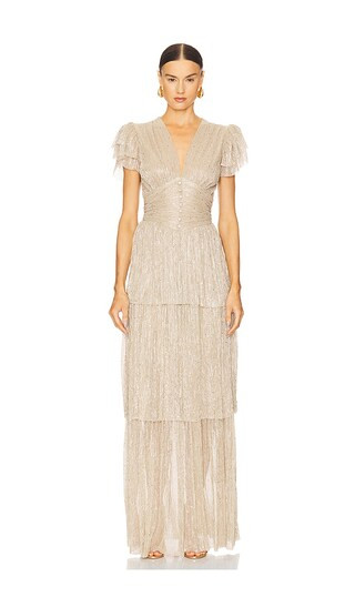 Sarah Maxi Dress in Gold | Revolve Clothing (Global)