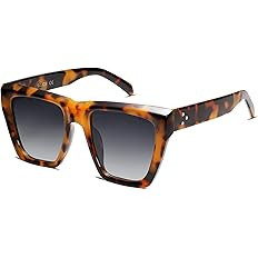 Amazon.com: SOJOS Vintage Oversized Square Cat Eye Polarized Sunglasses for Women Trendy Fashion ... | Amazon (US)