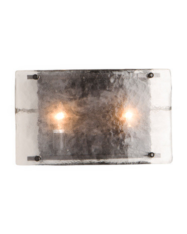4x14x8.5 Glenn Glass Double Wall Sconce | TJ Maxx
