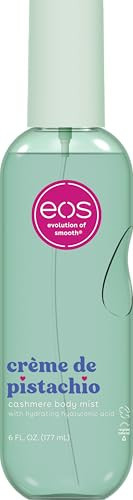 eos Cashmere Body Mist, Crème de Pistachio, Body Spray for Women, Pistachio Perfume, Hair Mist, Moisturizing, Hyaluronic Acid, Glycerin, Vegan, Cruelty-free, 6 fl oz | Amazon (US)