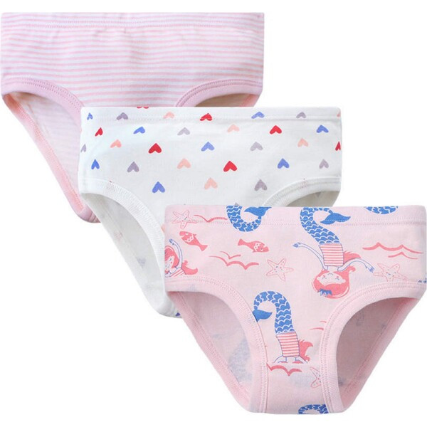 3 Pack Underwear, Hearts, Mermaids & Stripes | Maisonette