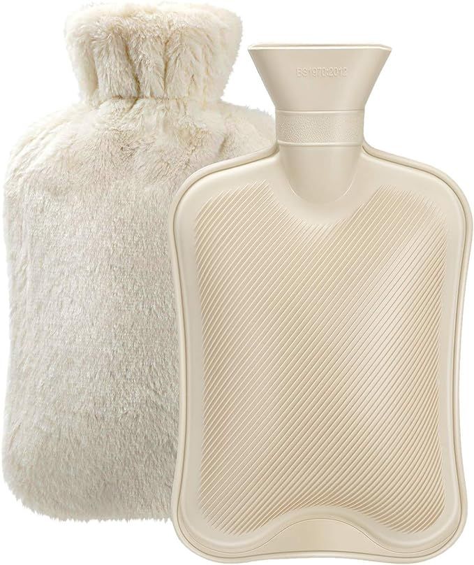 Hot Water Bottle Rubber with Soft Cover (2 Liter) Hot Water Bag for Cramps, Pain Relief, Removabl... | Amazon (US)