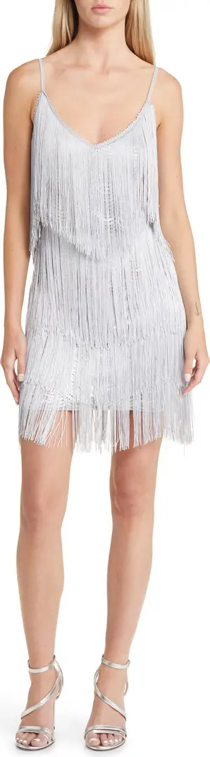 Get in the Groove Sequin Fringe Minidress | Nordstrom