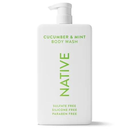 Native Body Wash, Cucumber & Mint, Sulfate Free, Naturally Derived Ingredients, 24hr Freshness, for Women & Men, 36 fl oz | Walmart (US)