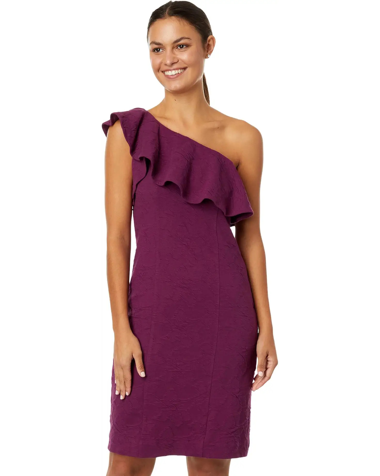 Bordeaux One Shoulder Dress | Zappos