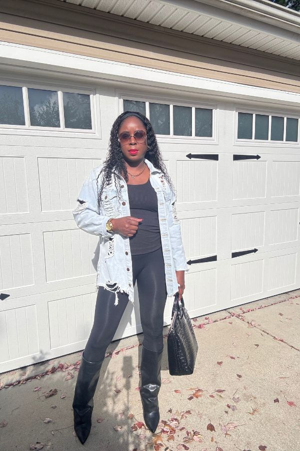 The ripped denims for womens give comfort and fashion.  Easy to wear in fall or spring for women over 40. The red lipstick adds a pop of color. Click to grab your favorite pieces.  

 #LTKSeasonal #LTKOver40 #LTKStyleTip