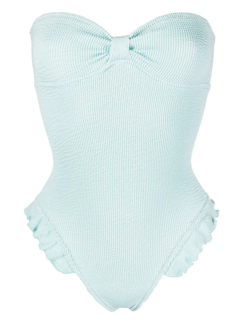 Reina Olga Laila Crinkled Strapless Swimswuit - Farfetch | Farfetch Global