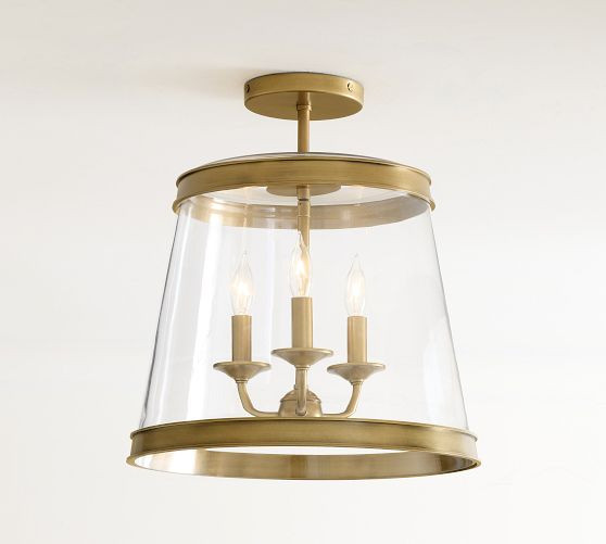 Elizabeth Glass Tapered Semi Flush Mount (15") | Pottery Barn (US)