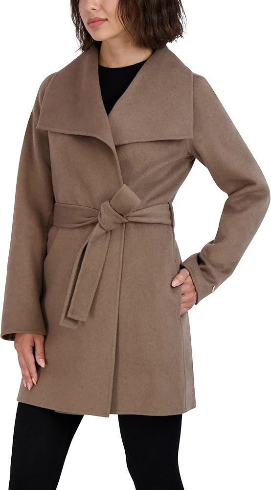 TAHARI Women's Wool Wrap Coat with Tie Belt | Amazon (US)