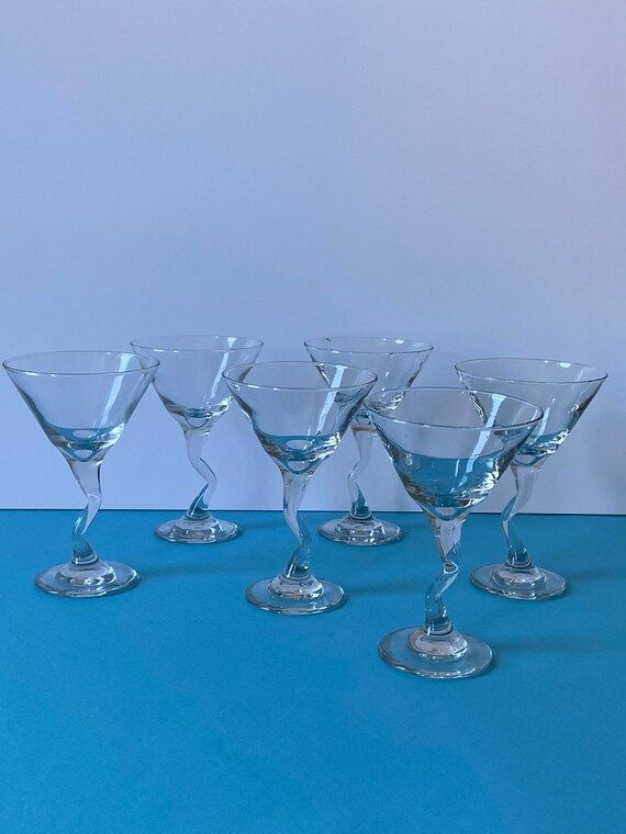 Squiggly Martini Glasses  Post Modern | Etsy | Etsy (US)