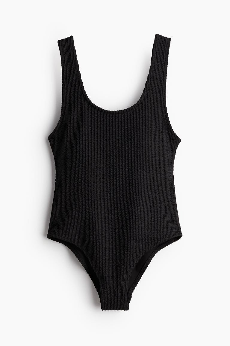 Padded-cup High-leg Swimsuit - Black - Ladies | H&M US | H&M (US + CA)