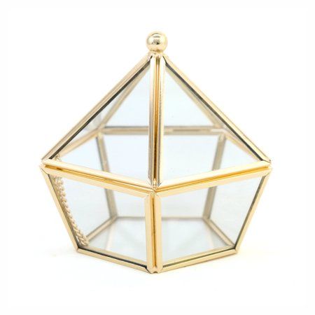 sugeryy 1PC Geometrical Clear Glass Jewelry Box Jewelry Organize Holder Ring Box Necklace Bracelets Earrings Jewelry Storage Accessories | Walmart (US)