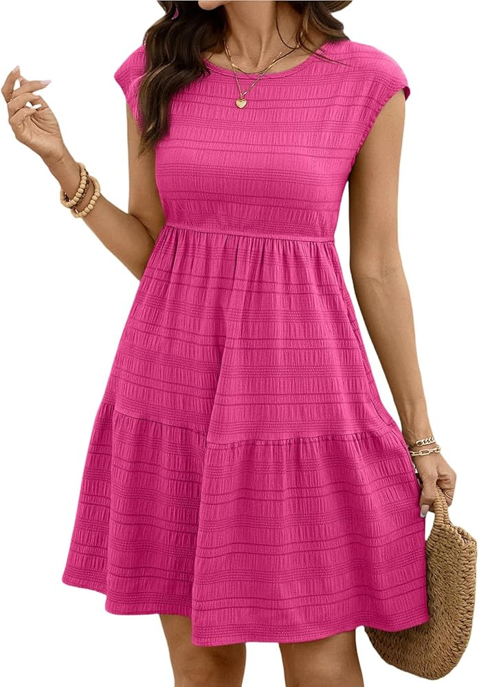 SHEWIN Women Summer Casual Dresses Texture Fabric Boho Outfits 2026 | Amazon (US)