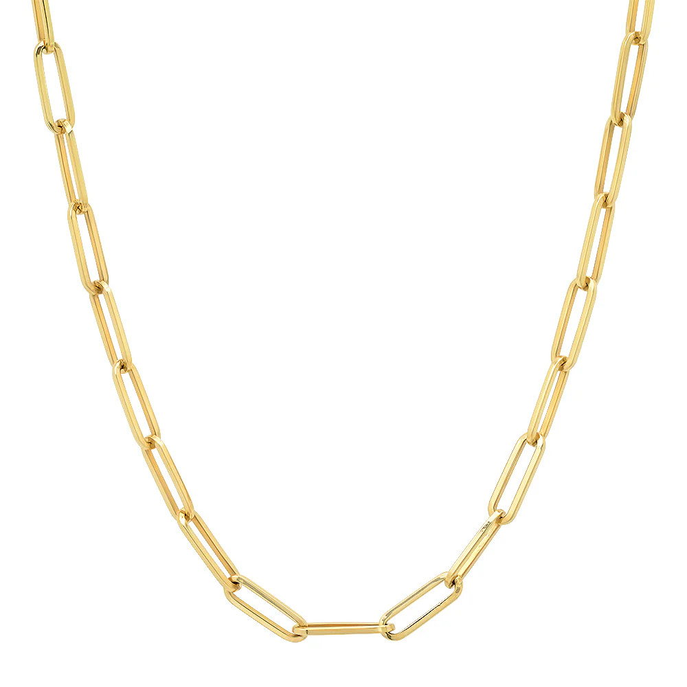 Luxe Paperclip Link Drawn Gold Cable Chain Necklace (solid) | Milestones by Ashleigh Bergman