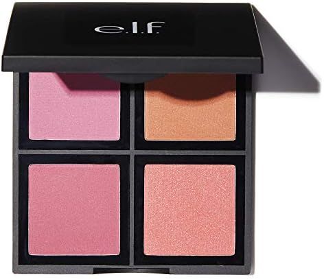 e.l.f. Cosmetics Powder Blush Palette, Four Blush Shades for Beautiful, Long-Lasting Pigment, Light | Amazon (US)