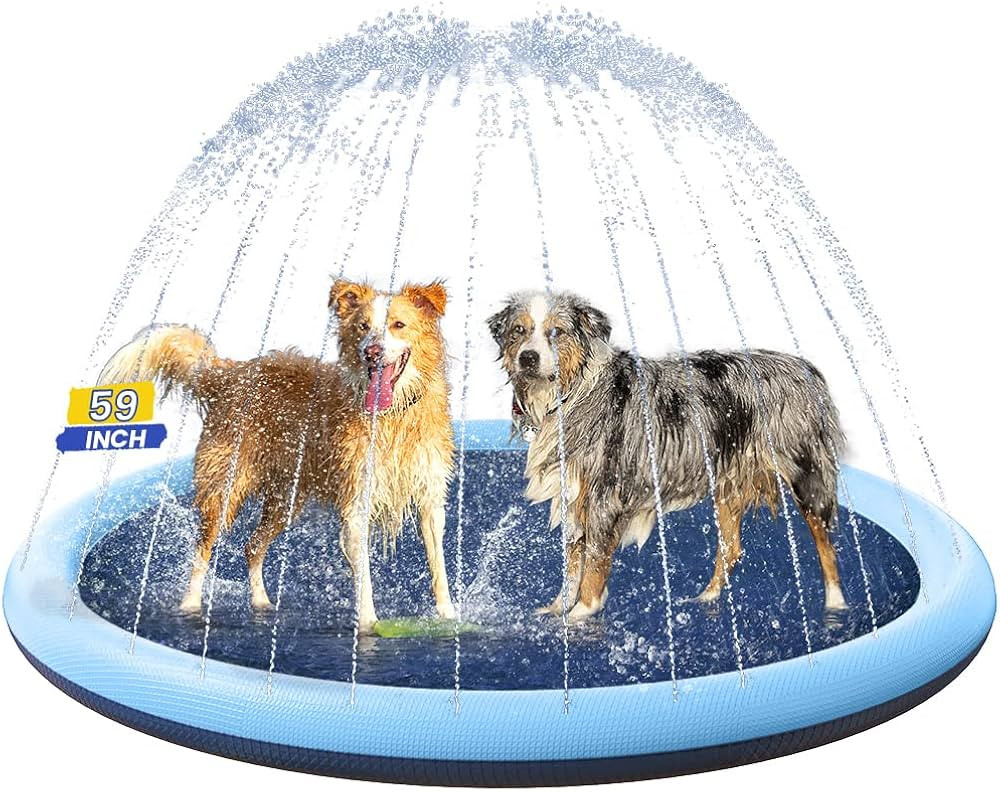 PETOCAT Dog Splash Pad, Non Slip Splash Pad Sprinkler for Kids, Kiddie Baby Shallow Pool, Pet Out... | Amazon (US)