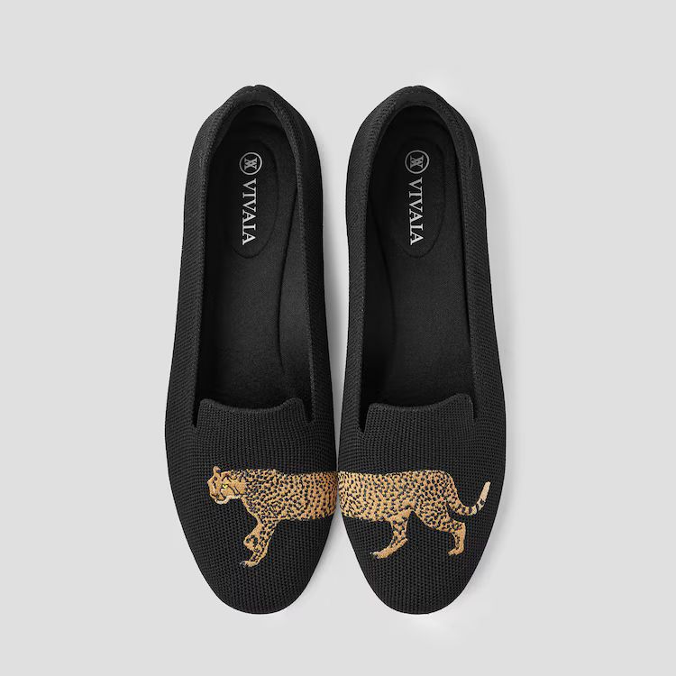 Round-Toe Embroidered Loafers | VIVAIA