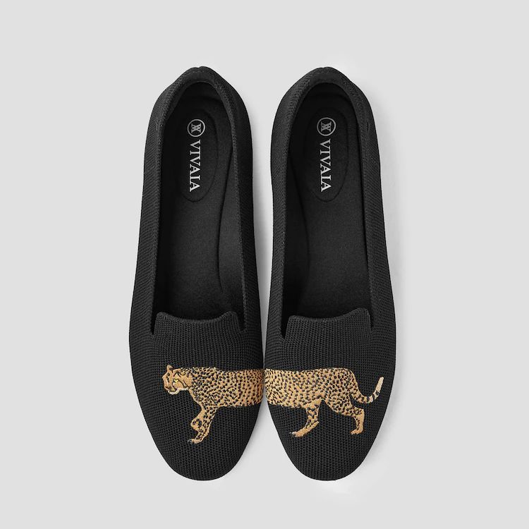 Round-Toe Embroidered Loafers | VIVAIA