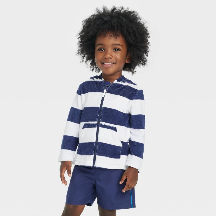 Toddler Striped Cover Up Top - Cat & Jack™ Blue | Target