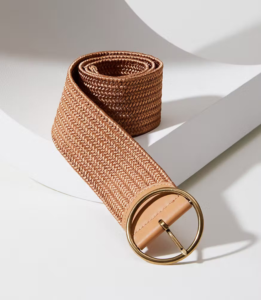 Round Buckle Woven Belt | LOFT