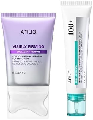 ANUA Viral Face Cream Duo, PDRN Hyaluronic Acid 100 Moisturizing Cream & Collagen Retinol Refining Gua Sha Cream, Hydrating & Lifting Care Set, Korean Skincare | Amazon (US)