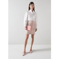 Mabel Pink And Green Tweed Skirt, Pink Multi | L.K. Bennett (UK)