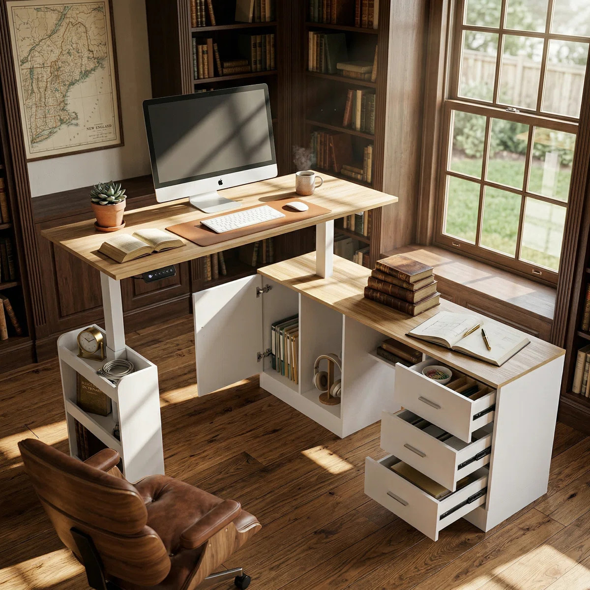 Bernarrdetta 63 W L-Shaped Lift Desk | Wayfair North America