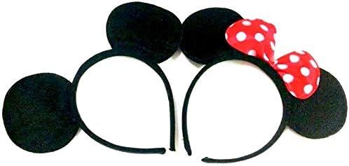 SET OF 2 Mickey Mouse Ears headband and Minnie miney mouse mini mouse ears headband baby girl boy... | Amazon (US)