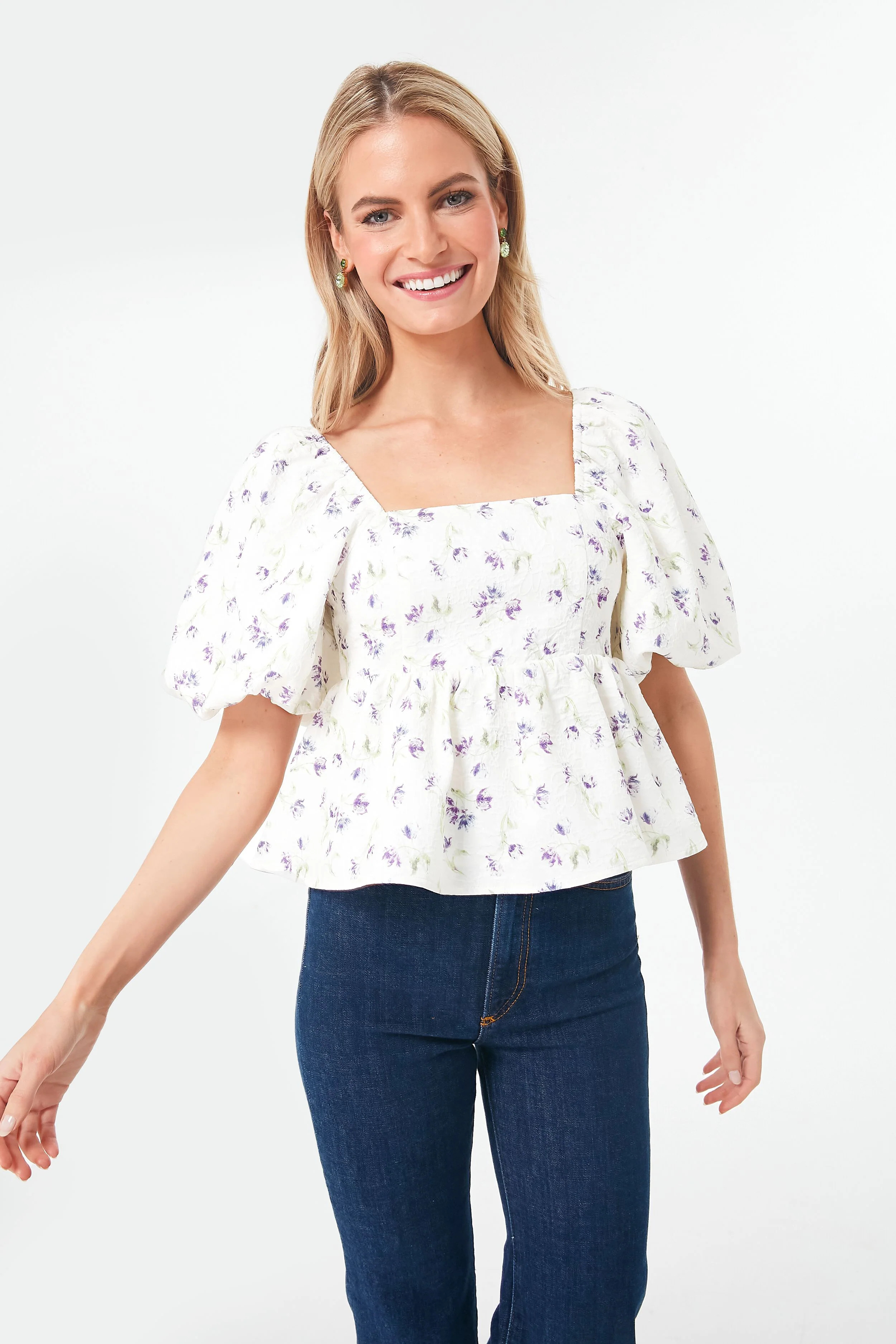 Ivory Square Neck Mira Blouse | Tuckernuck (US)