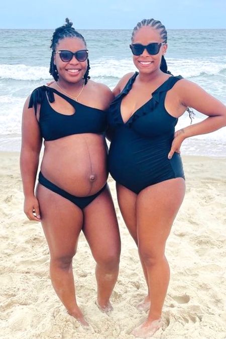 This black maternity bikini is so cute and unique!

#LTKunder100 #LTKbump #LTKswim